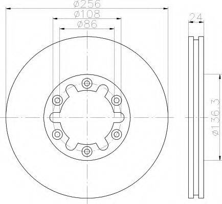 HELLA 8DD355111731 Тормозной диск