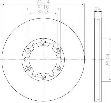 HELLA 8DD355111741 Тормозной диск