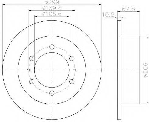 HELLA 8DD355112001 Тормозной диск