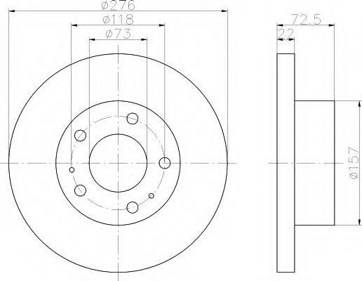 HELLA 8DD355107401 Тормозной диск