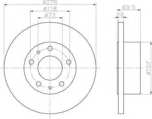 HELLA 8DD355107411 Тормозной диск