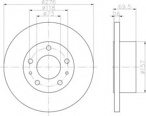 HELLA 8DD355107421 Тормозной диск