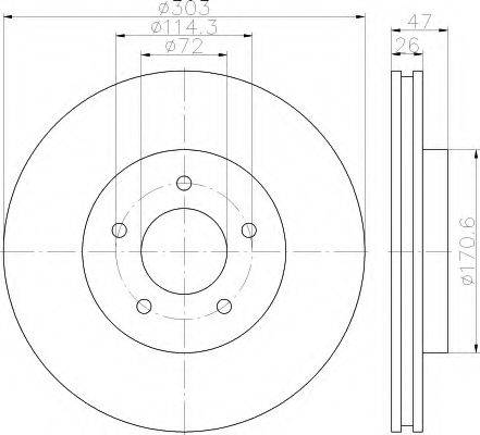 HELLA 8DD355116261 Тормозной диск