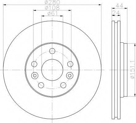 HELLA 8DD355116451 Тормозной диск