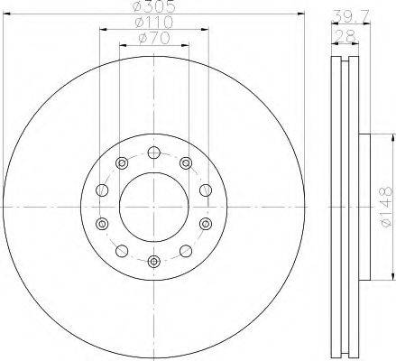 HELLA 8DD355116631 Тормозной диск