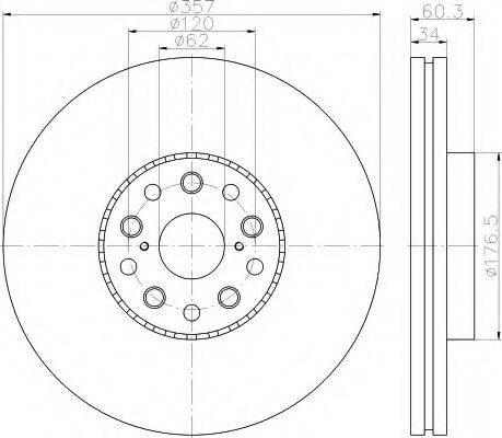 HELLA 8DD355116921 Тормозной диск