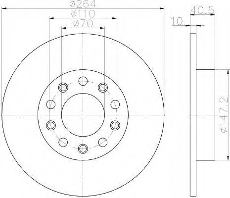 HELLA 8DD355117241 Тормозной диск