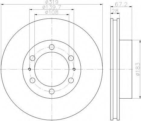 HELLA 8DD355117261 Тормозной диск