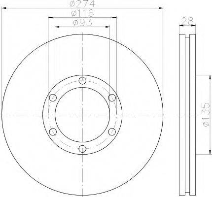 HELLA 8DD355117691 Тормозной диск