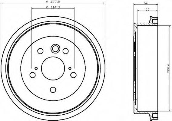 HELLA 8DT355300031 Тормозной барабан