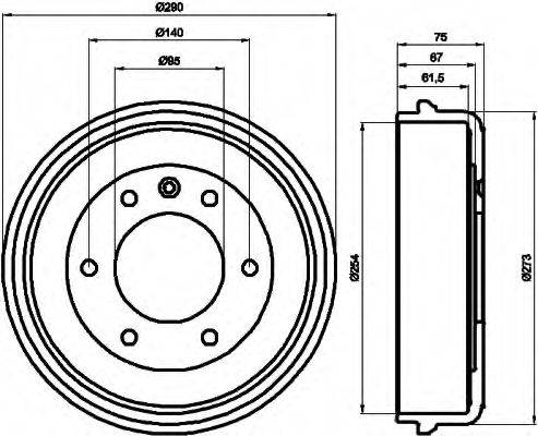 HELLA 8DT355300041 Тормозной барабан