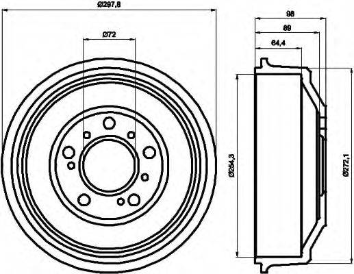 HELLA 8DT355300061 Тормозной барабан