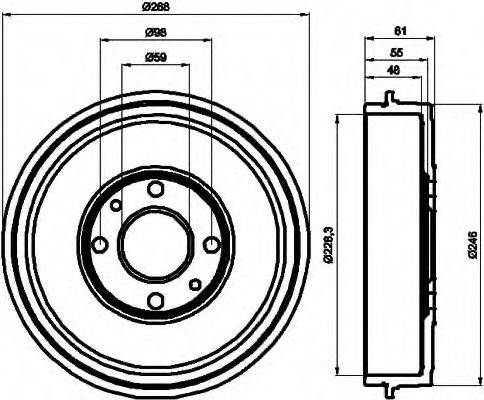 HELLA 8DT355300071 Тормозной барабан