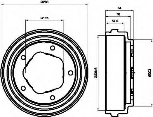 HELLA 8DT355300151 Тормозной барабан