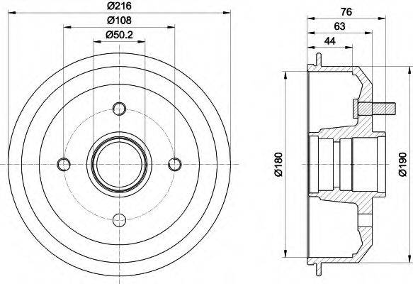 HELLA 8DT355300161 Тормозной барабан