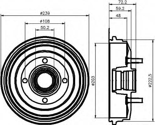 HELLA 8DT355300191 Тормозной барабан