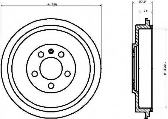 HELLA 8DT355300421 Тормозной барабан