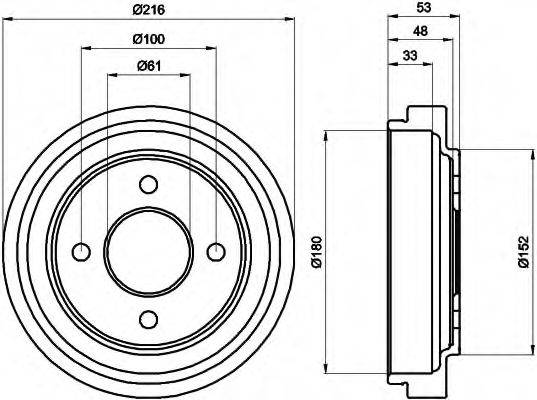 HELLA 8DT355300441 Тормозной барабан