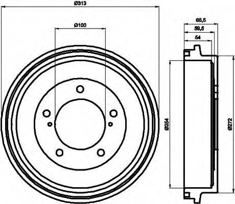 HELLA 8DT355300491 Тормозной барабан