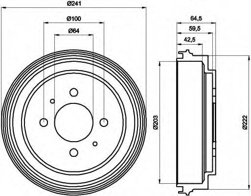 HELLA 8DT355300551 Тормозной барабан