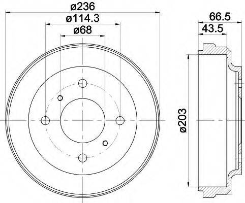 HELLA 8DT355300621 Тормозной барабан