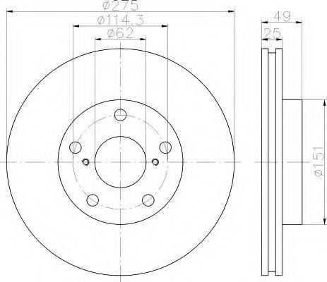 HELLA 8DD355112061 Тормозной диск