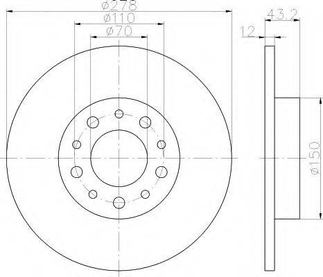 HELLA 8DD355112531 Тормозной диск