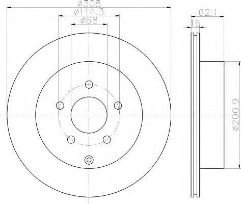 HELLA 8DD355113031 Тормозной диск