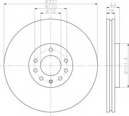 HELLA 8DD355113091 Тормозной диск