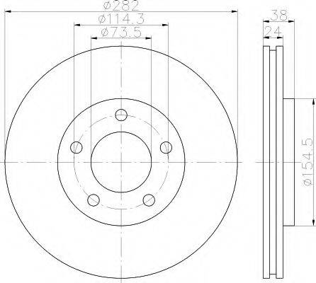 HELLA 8DD355113381 Тормозной диск