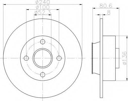 HELLA 8DD355113481 Тормозной диск