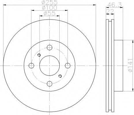 HELLA 8DD355113581 Тормозной диск