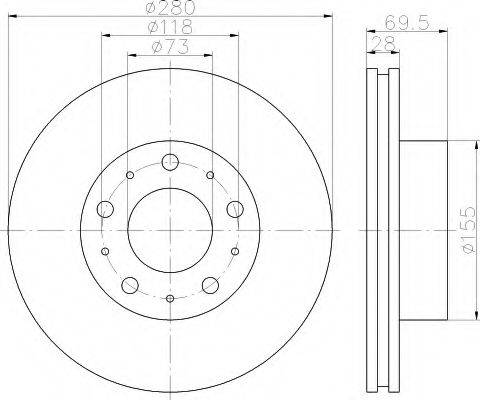 HELLA 8DD355113691 Тормозной диск