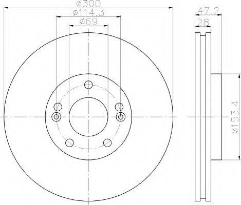 HELLA 8DD355114511 Тормозной диск