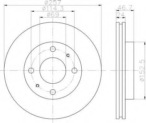 HELLA 8DD355115151 Тормозной диск