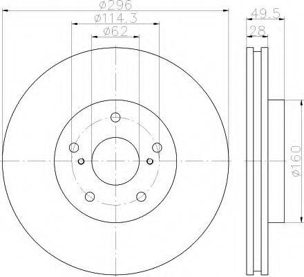 HELLA 8DD355115191 Тормозной диск