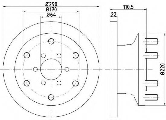 HELLA 8DD355117501 Тормозной диск