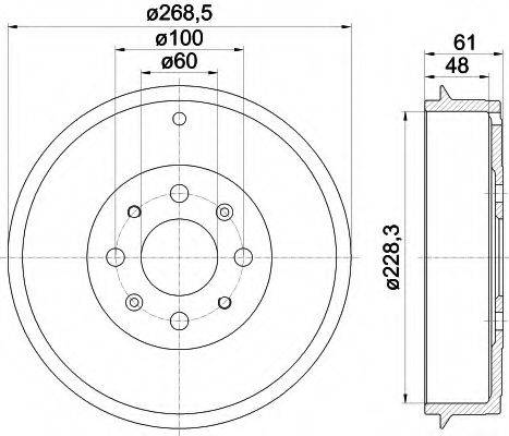 HELLA 8DT355300651 Тормозной барабан