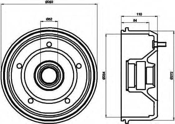 HELLA 8DT355300701 Тормозной барабан