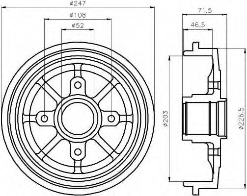 HELLA 8DT355300731 Тормозной барабан