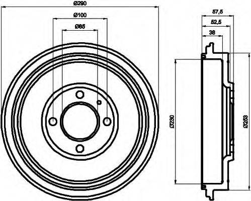 HELLA 8DT355300811 Тормозной барабан