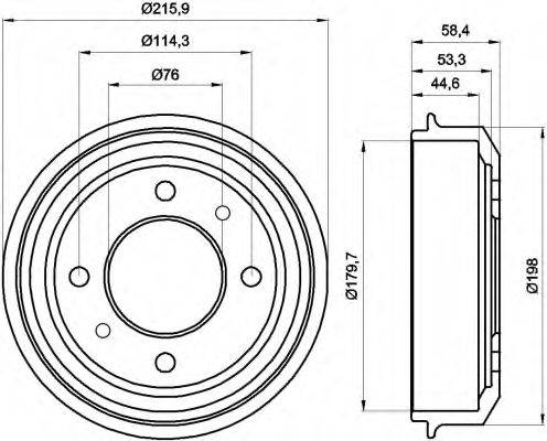 HELLA 8DT355300861 Тормозной барабан