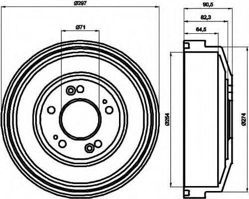 HELLA 8DT355300871 Тормозной барабан