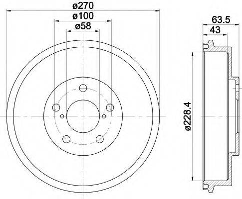 HELLA 8DT355300911 Тормозной барабан