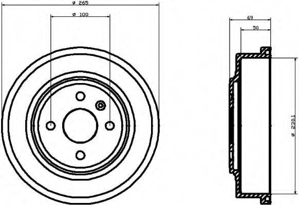 HELLA 8DT355300921 Тормозной барабан