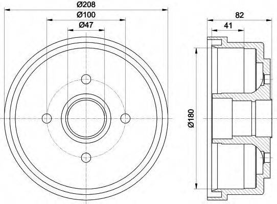 HELLA 8DT355300981 Тормозной барабан