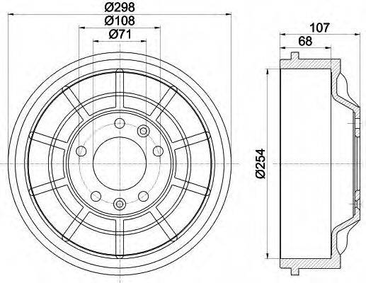 HELLA 8DT355301021 Тормозной барабан