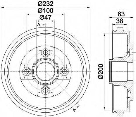 HELLA 8DT355301031 Тормозной барабан