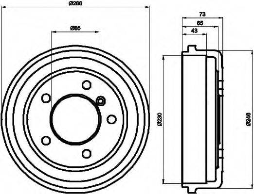 HELLA 8DT355301151 Тормозной барабан