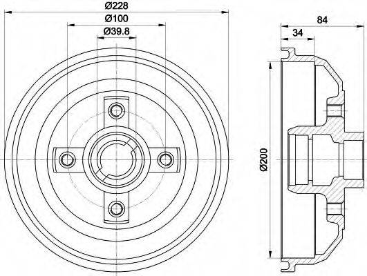 HELLA 8DT355301161 Тормозной барабан